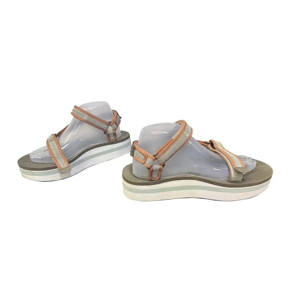 Teva Flatform Universal Mesh  Sandals Womens 9 Olive Orange 1102451‎ Platform